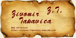 Živomir Tapavica vizit kartica